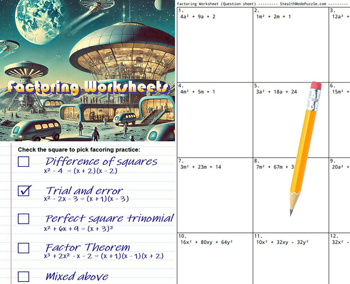 Factoring Worksheets